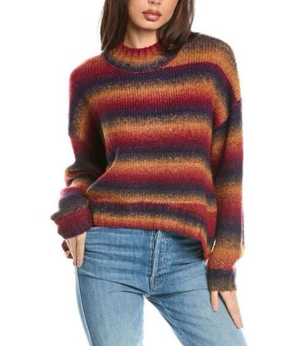 Pistola “Carlen” Oversized Wool-Blend Sweater Striped Size M Cottagecore